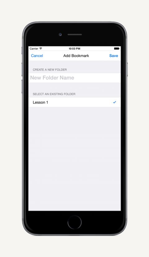 Creating a custom bookmark in DianHua Dictionary on iPhone